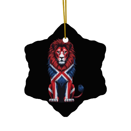 British Lion with Union Jack Flag Bold Art Design Ceramic Ornaments