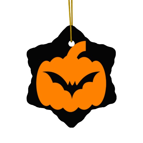 Halloween Bat and Pumpkin Design Ceramic Ornaments