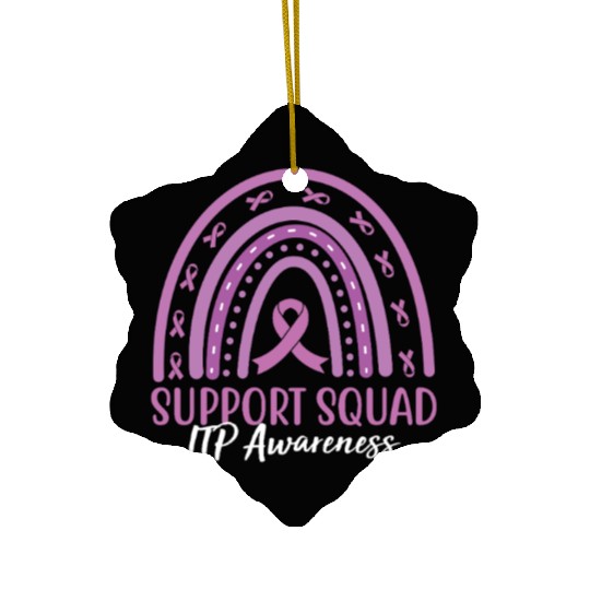 Rainbow Support Squad ITP Awareness Ceramic Ornaments