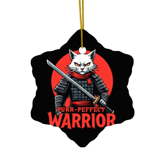 Purr-Perfect Warrior Cat Design Ceramic Ornaments