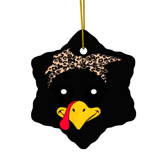 Leopard Print Headscarf Duck Face Ceramic Ornaments