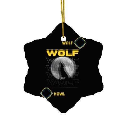 WOLF Ceramic Ornaments