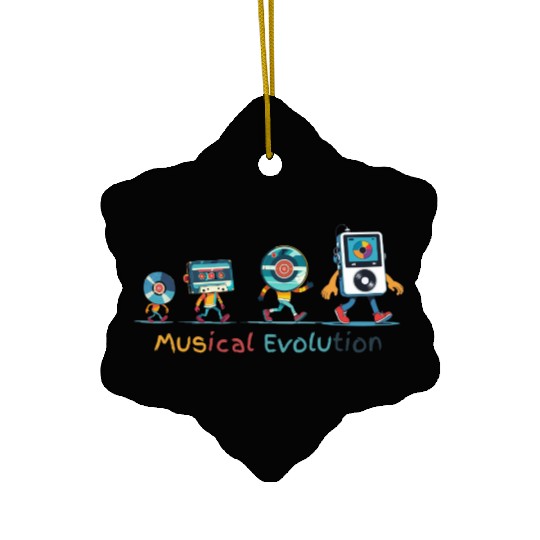 Retro Music Evolution Illustration Ceramic Ornaments