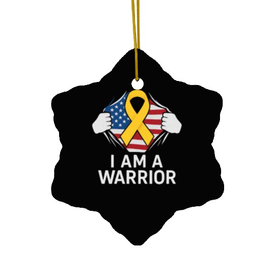American Warrior of Strength & Awareness Ceramic Ornaments