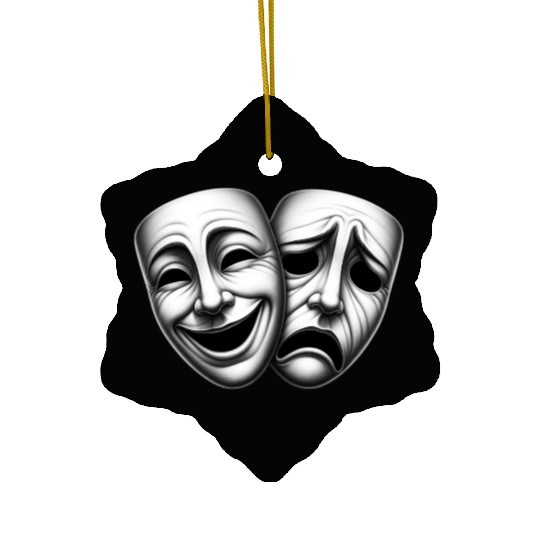 Comedy and Tragedy Masks – Classic Theater Art  Ceramic Ornaments