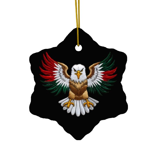 Majestic Bald Eagle with National Colors Ceramic Ornaments
