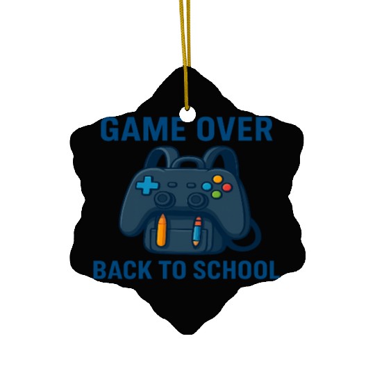 Game Over Retro Backpack Design Ceramic Ornaments