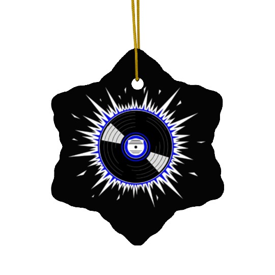 Vinyl Record Starburst Design Ceramic Ornaments