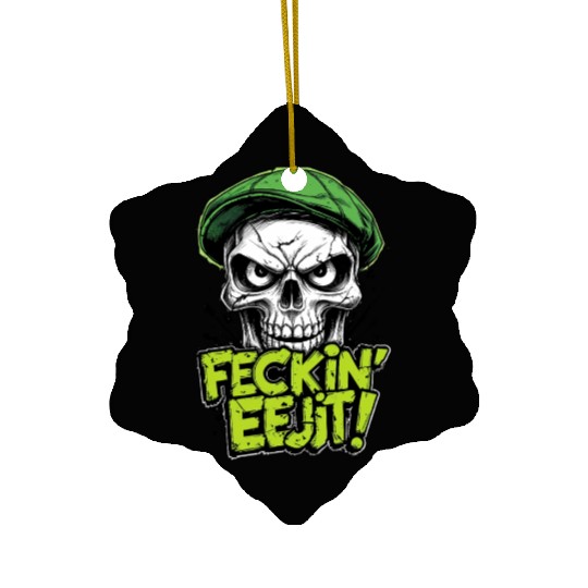 Angry Skull Feckin Eejit Irish Slang Funny Joke Ceramic Ornaments