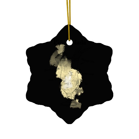 Piña Colada Cocktail Tropical Hand-Drawn Recipe Ceramic Ornaments