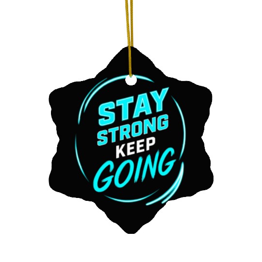 Neon Motivational Fitness Design Ceramic Ornaments