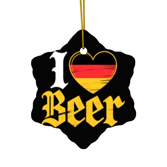 I Love Beer German Bier Funny Germany Flag Ceramic Ornaments
