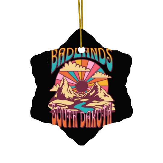 Badlands South Dakota Nature Hiking Mountains Ceramic Ornaments