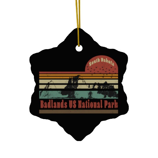 Badlands US National Park South Dakota Travel Ceramic Ornaments