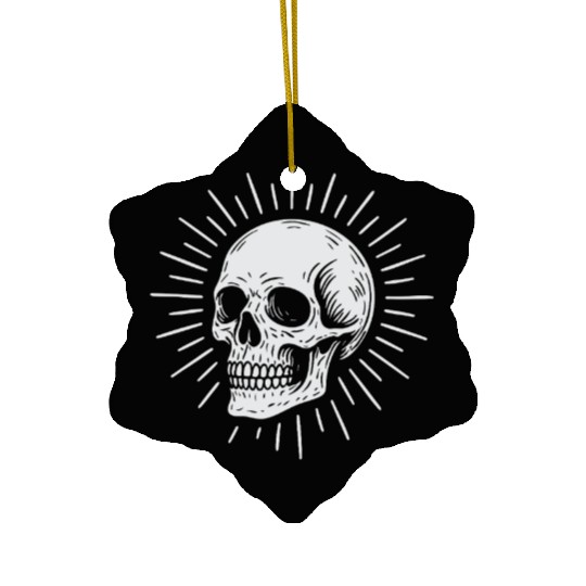 Radiant Skull Illustration Ceramic Ornaments