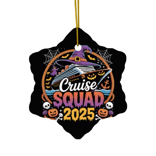Cruise Squad 2025 Halloween Party Group Vacation Ceramic Ornaments