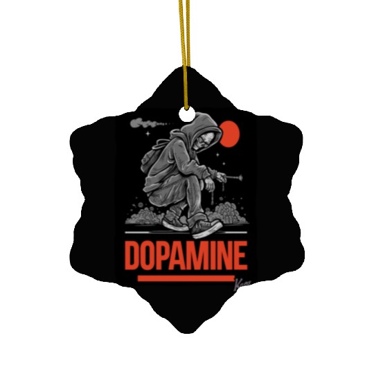 Neon Skater with Vapor Trail and Red Moon Ceramic Ornaments