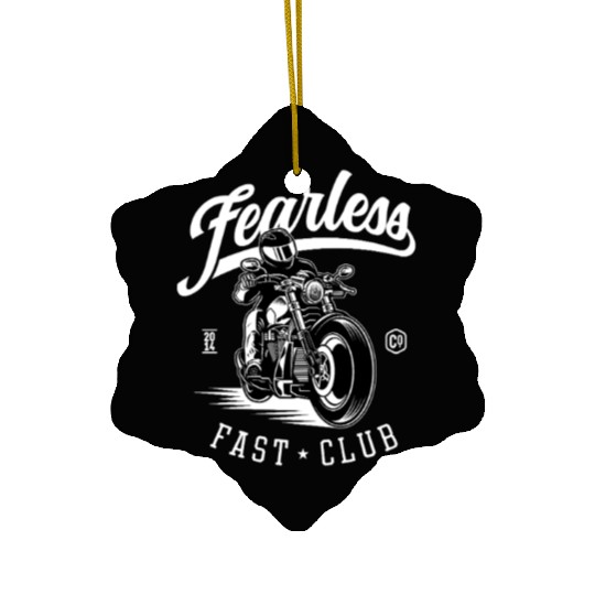 Fearless Motorcycle Club Logo Design Ceramic Ornaments