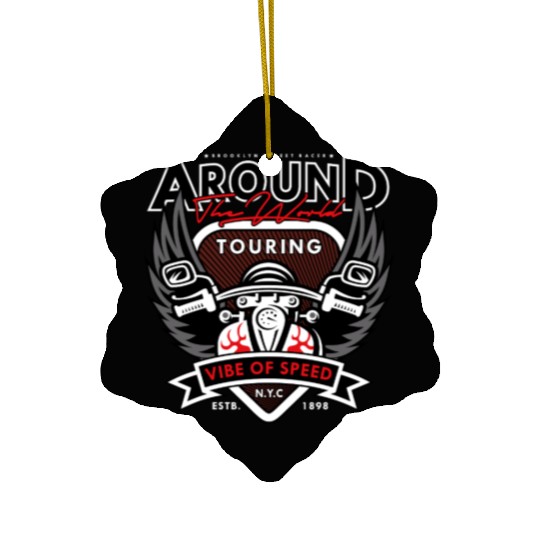 Vibe of Speed Motorcycle Artwork Ceramic Ornaments