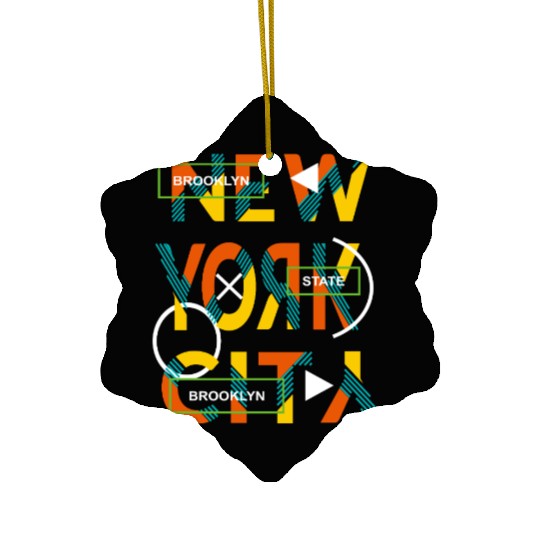Urban Brooklyn State Love New york city Ceramic Ornaments