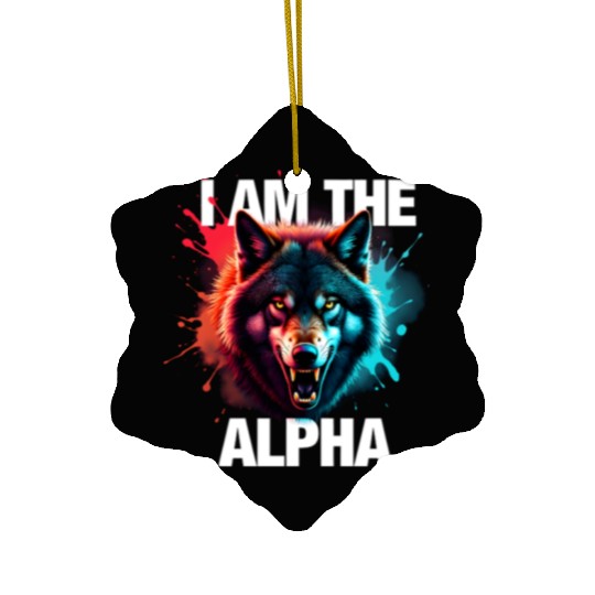 I Am The Alpha Wolf Ceramic Ornaments