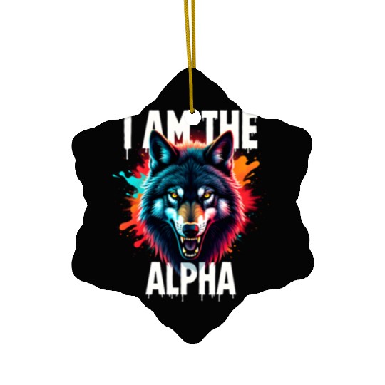 I Am The Alpha Wolf Ceramic Ornaments