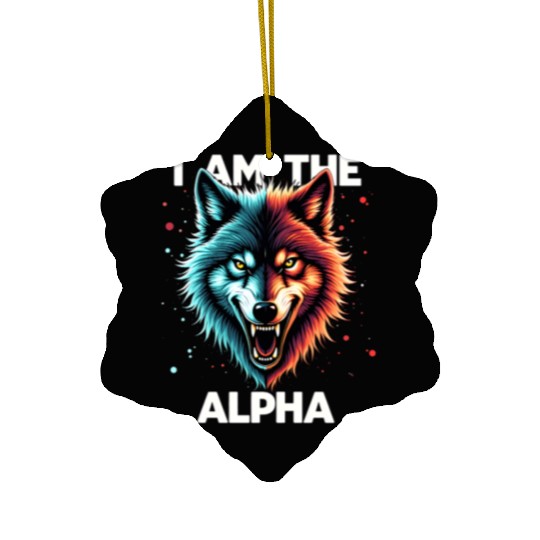 I Am The Alpha Wolf Ceramic Ornaments