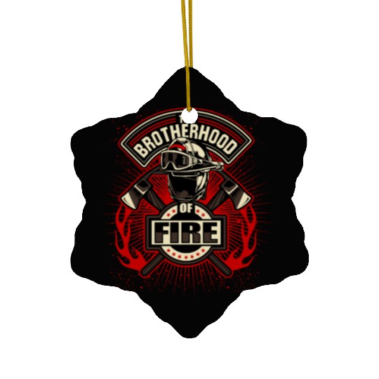 Brotherhood of Fire Firefighter Emblem Ceramic Ornaments