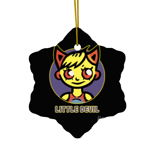 Cute Little Devil Cartoon Illustration Ceramic Ornaments
