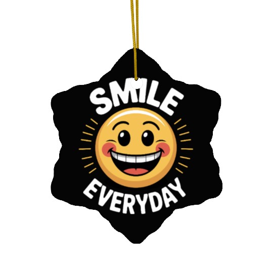 Smile Everyday Ceramic Ornaments – Positive Vibes Graphic Te
