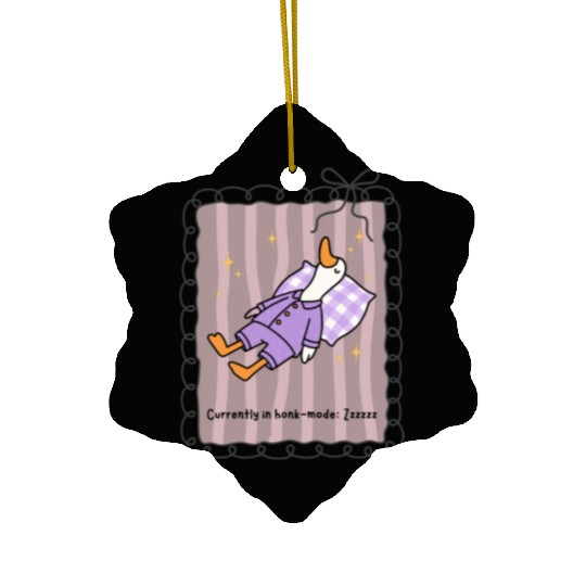 Silly Goose in Honk-Mode Pajama Design Ceramic Ornaments