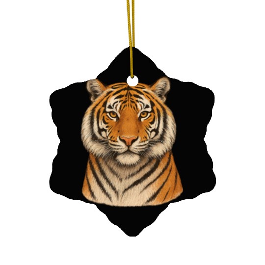 Realistic Tiger Head Ceramic Ornaments Design