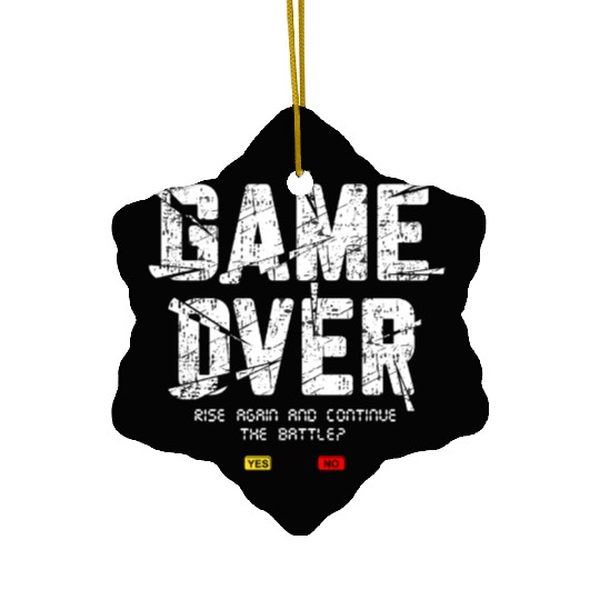 Game Over Rise Continue Banner Ceramic Ornaments
