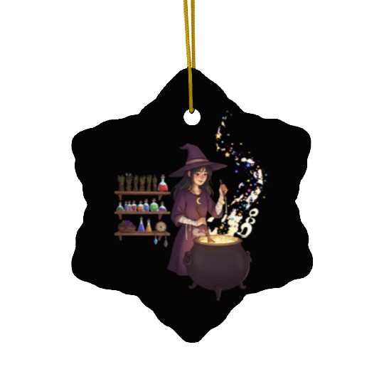Enchanted Witch Potion Craft Design Ceramic Ornaments