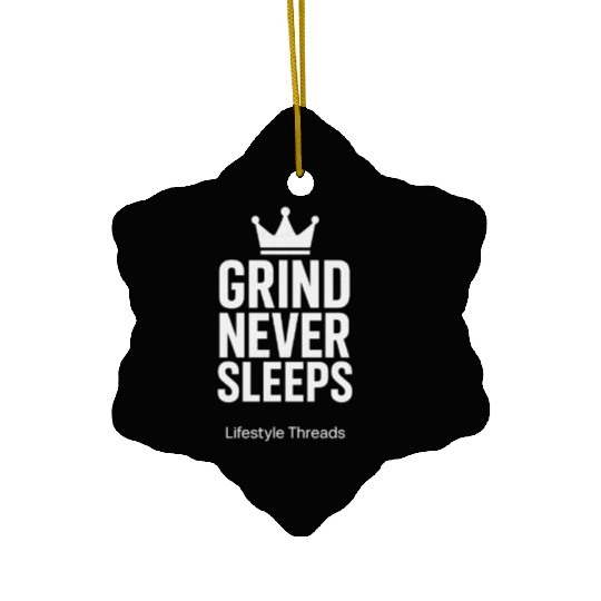 Motivational Quote Graphic with Crown Icon Ceramic Ornaments