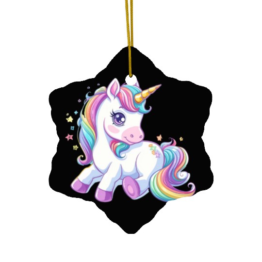 Cute unicorn rainbow fantasy Ceramic Ornaments