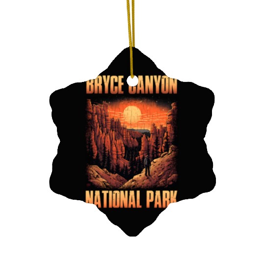 Bryce Canyon National Park Sunset Illustration Ceramic Ornaments