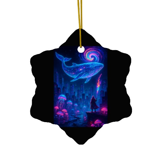 cosmic-city-dreams-galactic-whale-nightscape Ceramic Ornaments