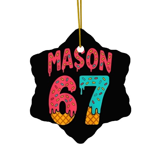 Mason 67 Ice Cream Cute Meme Six Seven Ceramic Ornaments