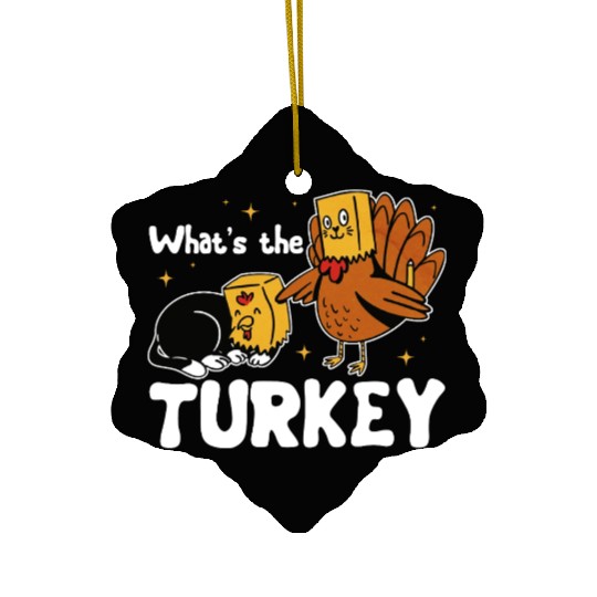 Turkey Thanksgiving Ceramic Ornaments Cat Lover Gift Cute Ceramic Ornaments