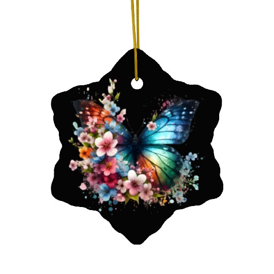 Colorful Butterfly Blossom Fusion Ceramic Ornaments