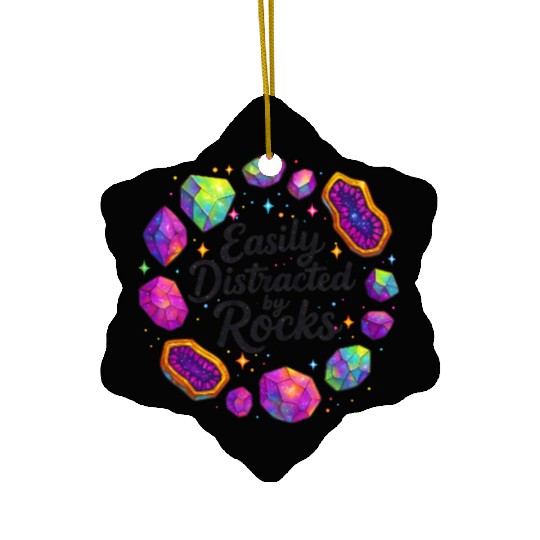 Vibrant Cosmic Ruby Crystal Art Ceramic Ornaments