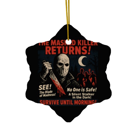 Masked Killer Returns Slasher Movie Poster Vintage Ceramic Ornaments
