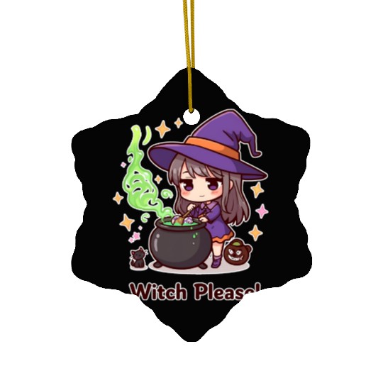 Cute Witch Cauldron Adventure Ceramic Ornaments