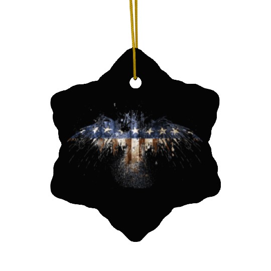 Bald Eagle US Flag Ceramic Ornaments