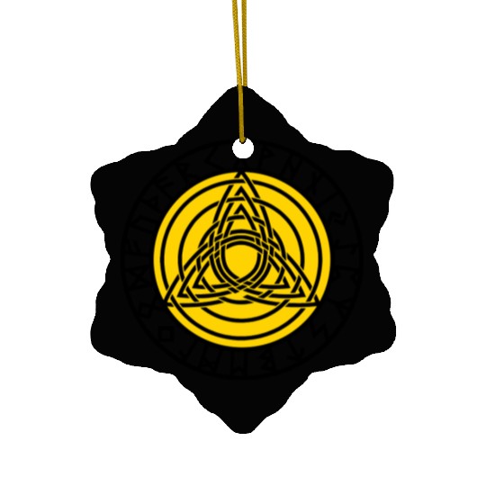 Triple Triquetra, Rune Circle, Trinity, Perfection Ceramic Ornaments