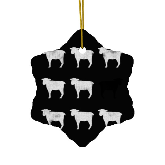 Many White Sheep: One Black Sheep Ceramic Ornaments