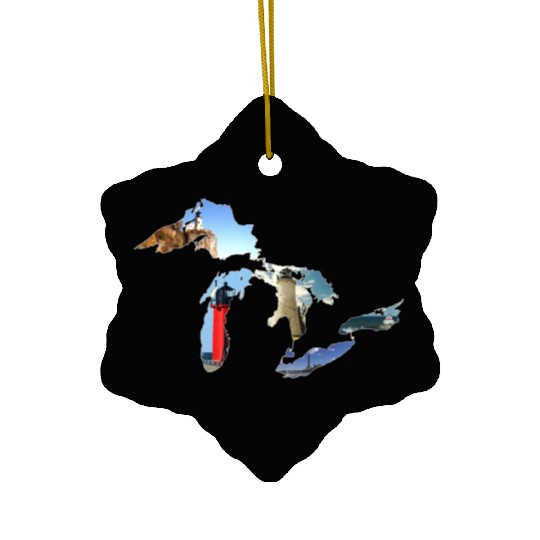 Michigan Great Lakes Lighthouses Ceramic Ornaments