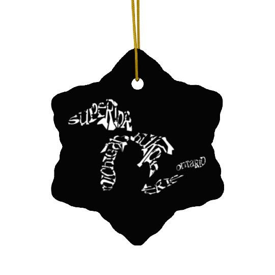 Great Lakes Words Design Ceramic Ornaments