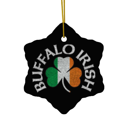 Buffalo Irish Shamrock Flag Clothing Ceramic Ornaments